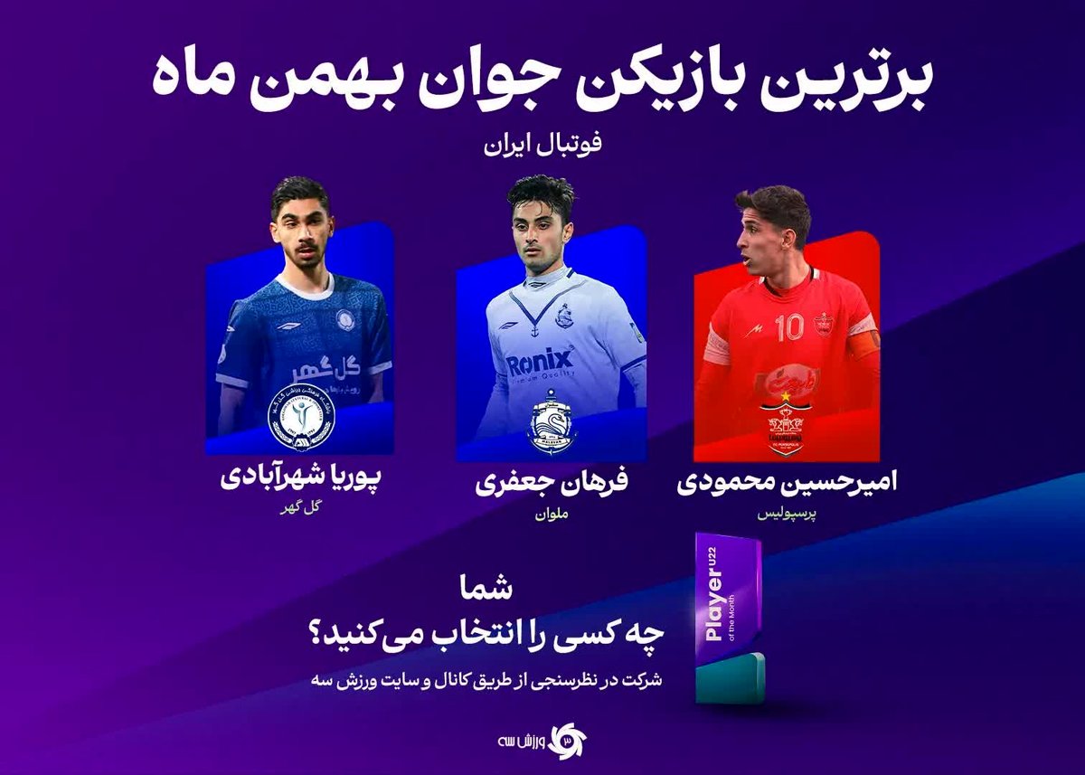 جنجال بر سر برترین جوان ماه: ۳ ستاره از پرسپولیس، ملوان و گل‌گهر، تیم ملی را همین الان می‌خواهند!