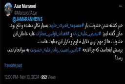 رییس جبهه اصلاحات از خشونت علیه زنان گفت